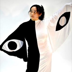 Black and white velvet “Cult Leader” dress - 4XL - Fashion Brand Company